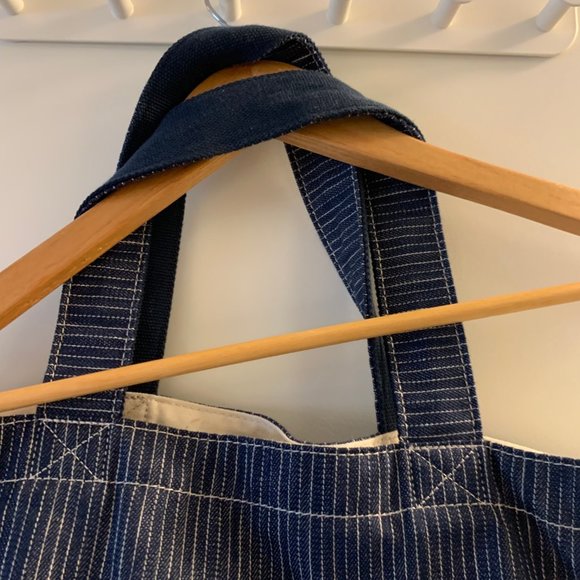 Rare Uniqlo x JW Anderson Large Denim Striped Tote - Picture 6 of 9